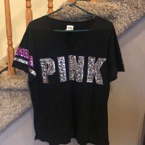 PINK Sequin Tshirt XL
